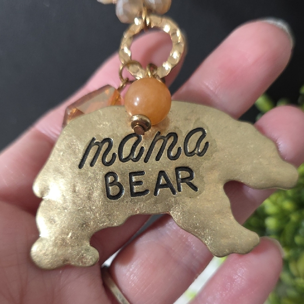 Gold Mama Bear Pendant Necklace - Picture 4 of 8